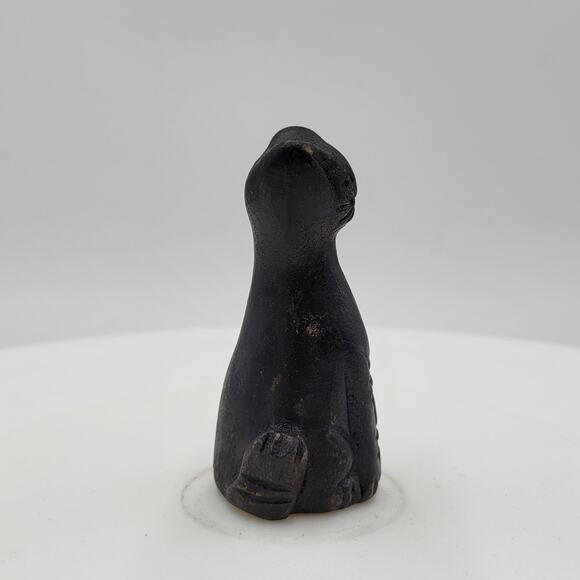 Vintage MCM Cats Miniature Black Handmade Mexican Clay Two - Picture 8 of 15